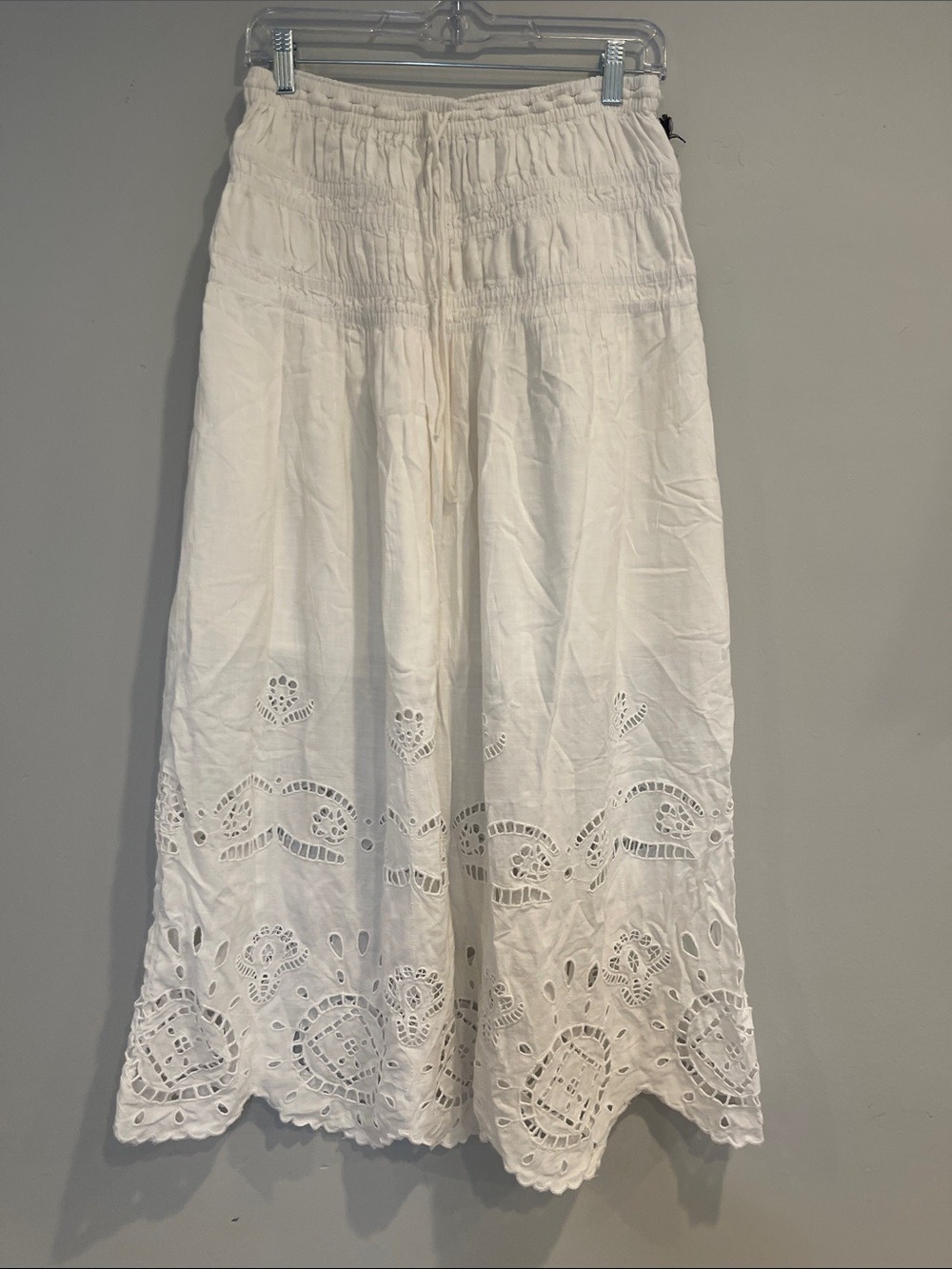 NWT High-Rise Embroidered Eyelet Drop Waist A-Line Skirt - Future Collective M - Picture 5 of 9